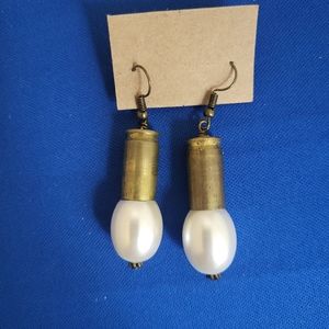 Bullet  pearl earrings